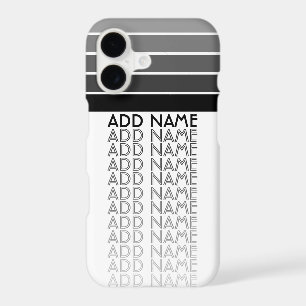 Black and White Stacked Name Pattern vintage vibe