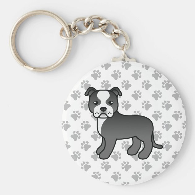 staffordshire bull terrier keyring