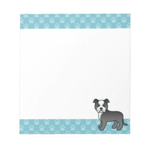 Black And White Staffordshire Bull Terrier Dog Notepad