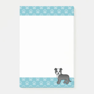 Black And White Staffordshire Bull Terrier Dog Post-it Notes