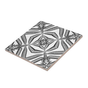 Black And White Stair Steps To Somewhere Abstract  Tile