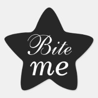 Black and White Star Bite Me Sticker