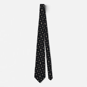 Black and White Star Pattern Tie