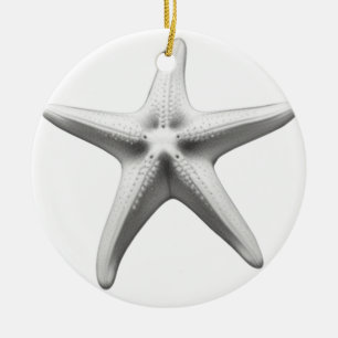 Black and White Starfish Ceramic Tree Decoration