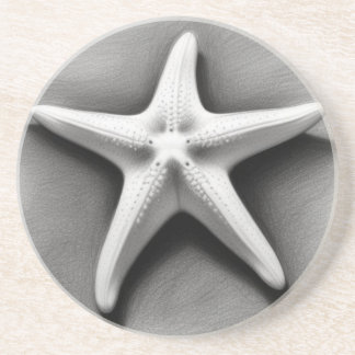 Black and White Starfish Coaster