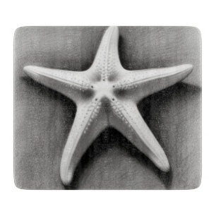 Black and White Starfish Cutting Board