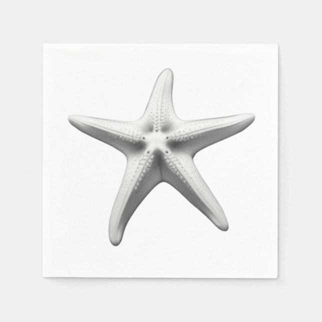 Black and White Starfish Napkin (Front)