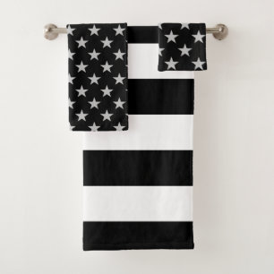Black And White Stars And Stripes Towel Set