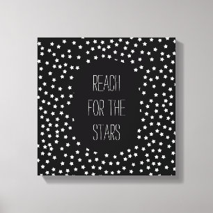 Black and White Stars Canvas Print