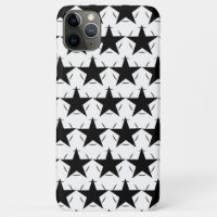 Black and White Stars Circle Geometric Pattern