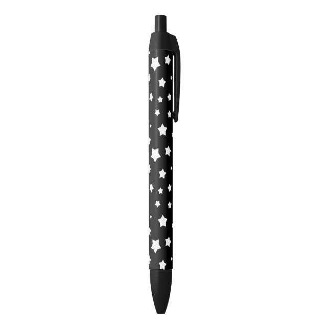Black and white stars pattern black ink pen (Bottom (Vertical))