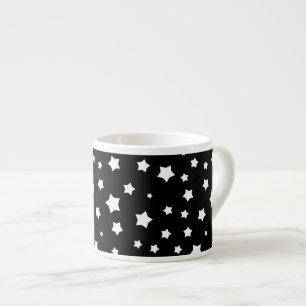 Black and white stars pattern espresso cup