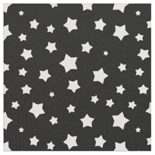 Black and white stars pattern fabric