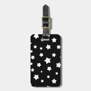 Black and white stars pattern luggage tag