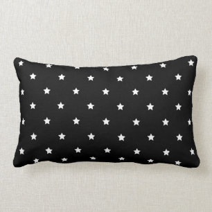 Black And White Stars Pattern Lumbar Cushion