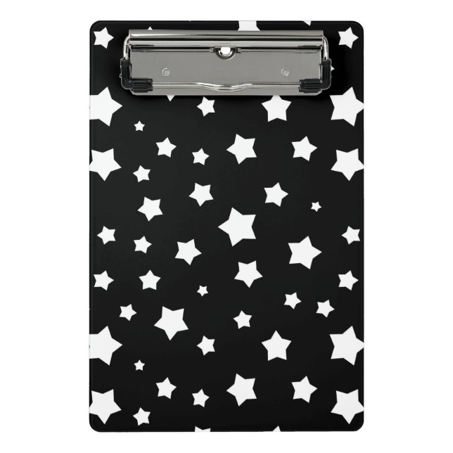 Black and white stars pattern mini clipboard (Front)