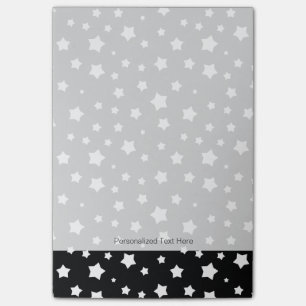 Black and white stars pattern post-it notes