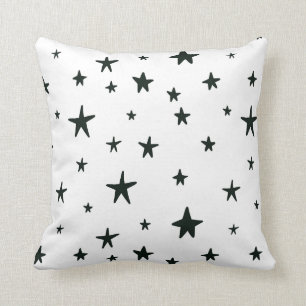 Black and White Stars Pillow
