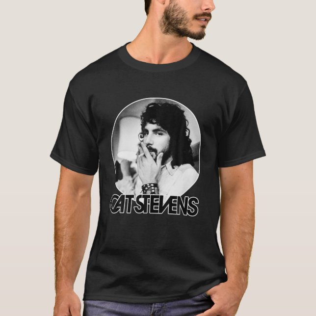 Black And White Stevens Design Arts Cats Music Sin T-Shirt (Front)