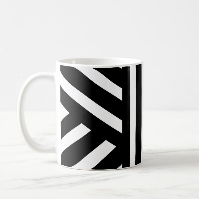Black and White Stipes/Abstract Classic Mug (Left)