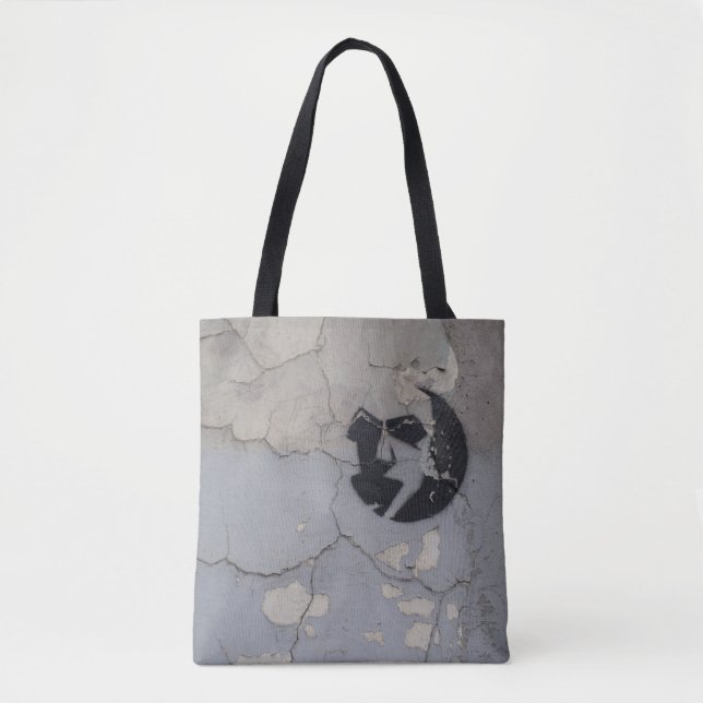 Black and white stone fragment tote bag (Front)