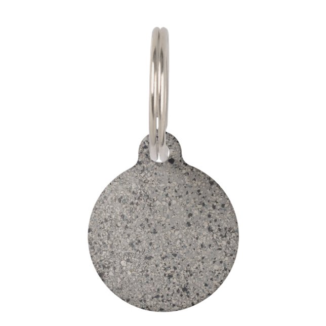 black and white stone pattern  pet tag (Front)
