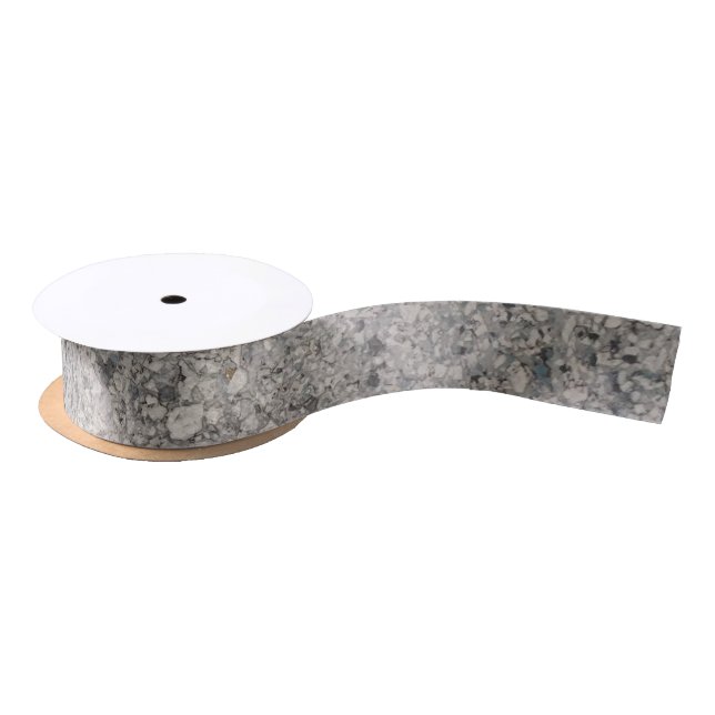 black and white stone pattern satin ribbon (Spool)