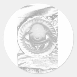 Black and white stone sun             classic round sticker