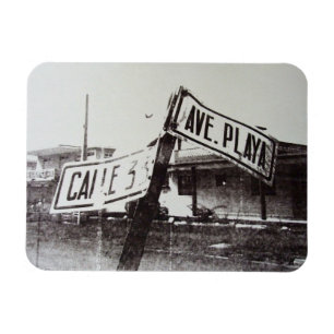 Black and white street sign magnet