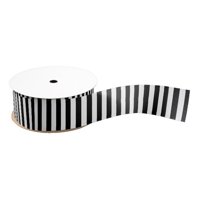 Black and White Stripe Grosgrain Ribbon (Spool)