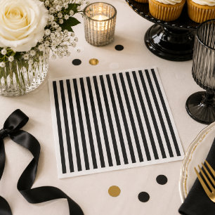 Black and white stripe napkin