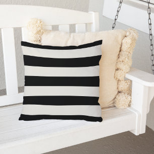 Black and White Stripe Outdoor Cushion