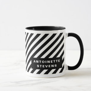 Black and White Stripe Pattern Mug