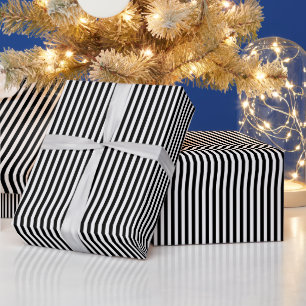 Black and White Stripe Pattern Wrapping Paper