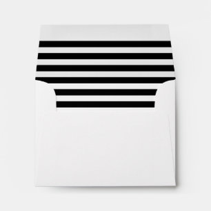 Black and white stripe Return address note card Envelope