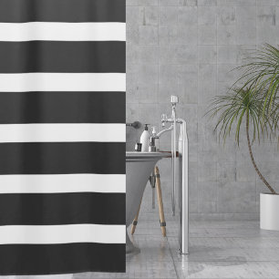 Black and White Stripe Shower Curtain