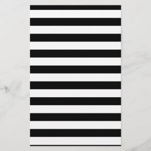 Black and White Stripe   Striped Design Stationery