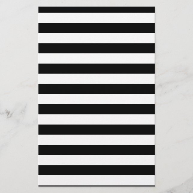 Black and White Stripe | Striped Design Stationery (Front)