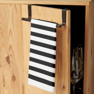 Black and white stripe tea towel
