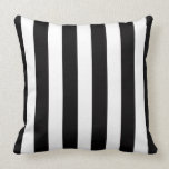 Black and White Stripe Throw Pillow<br><div class="desc">This black and white striped throw pillow may be customised with initials or other text for a custom look.</div>