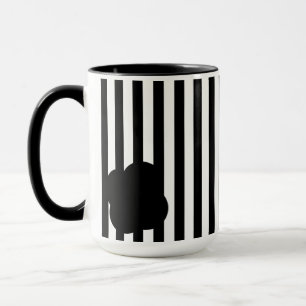 Black and White Stripe Two-Tone Mug