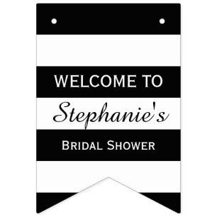 Black and White Striped Bridal Shower  Bunting
