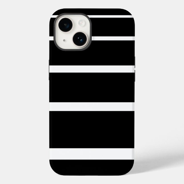 Black and White Striped Case-Mate iPhone Case (Back)