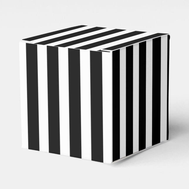 Black and White Striped Favour Boxes  (Front Side)