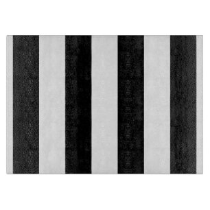 Black and White Striped Glass Cutting Board