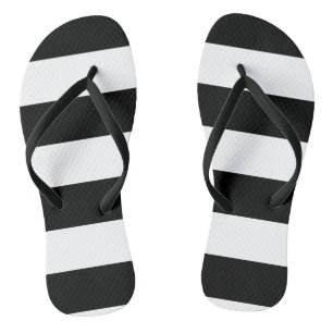 Black and White Striped Jandals