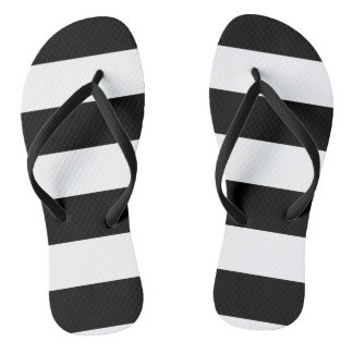 Black and White Striped Jandals