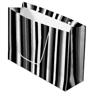 Black And White Striped Large Gift Bag
