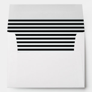 Black and White Striped lined Wedding Envelope