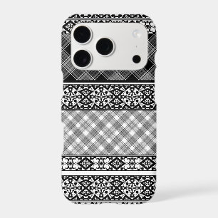 Black and white striped patchwork with lace